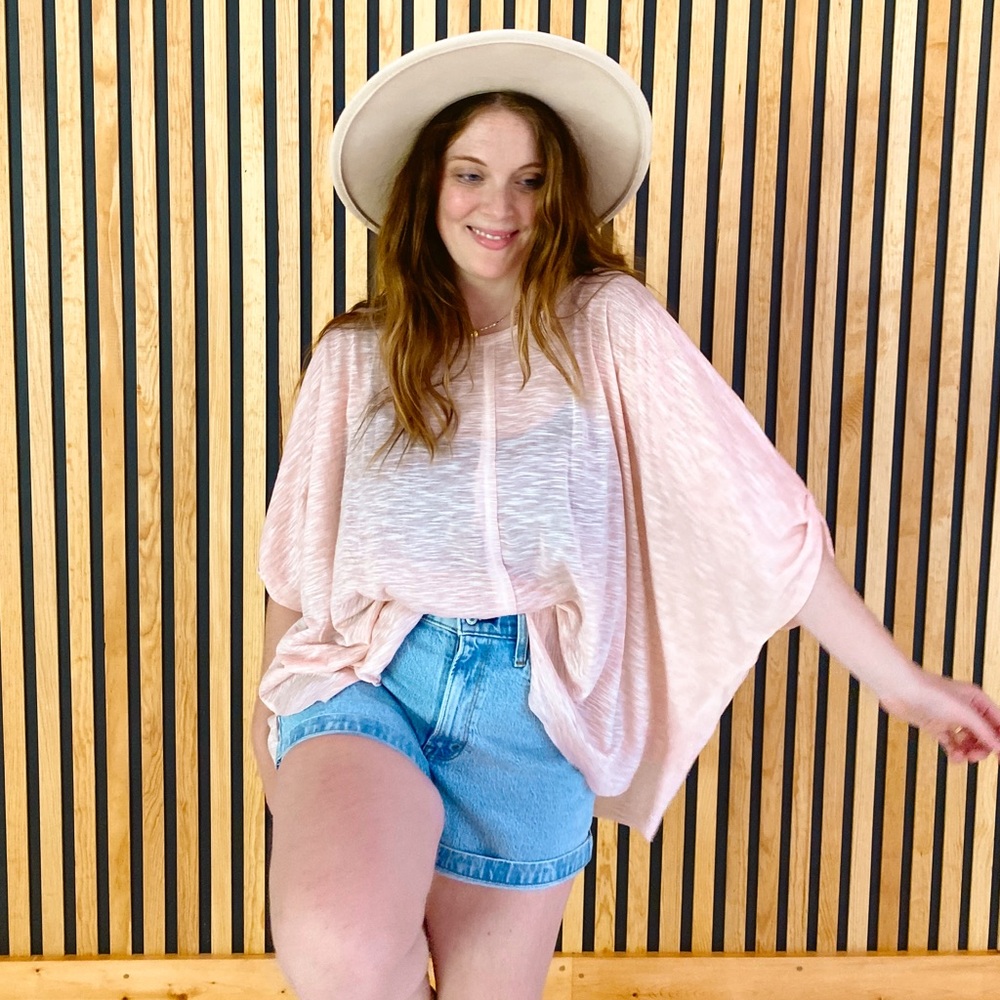 Blush Oversized Knit Top